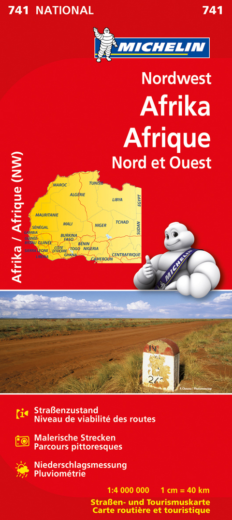 Michelin Karte Nordwest-Afrika. Afrique Nord et Ouest