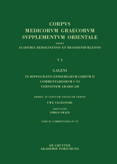 Galeni in Hippocratis Epidemiarum librum II commentariorum IV-VI versio Arabica et indices - 