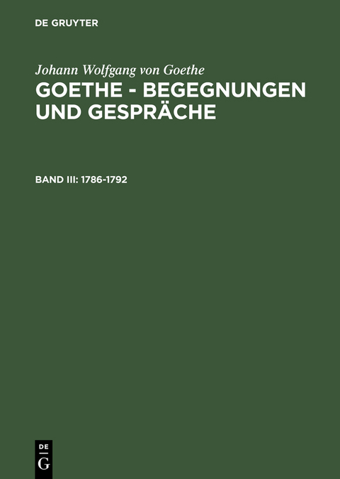 1786-1792 - Johann Wolfgang von Goethe