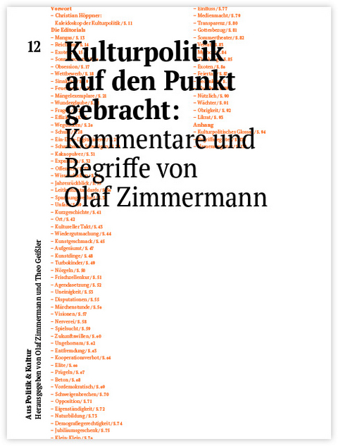 Kulturpolitik auf den Punkt gebracht - Olaf Zimmermann