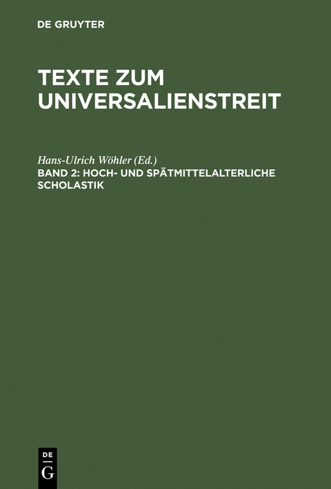 Hoch- und spätmittelalterliche Scholastik - 