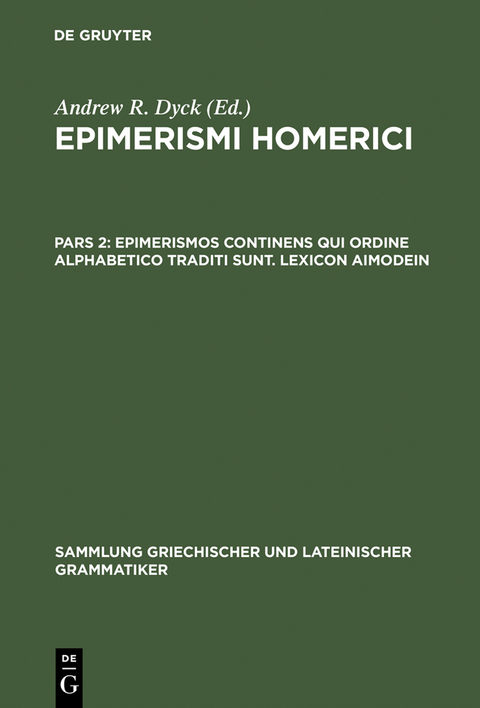 Epimerismos continens qui ordine alphabetico traditi sunt. Lexicon Aimodein - 