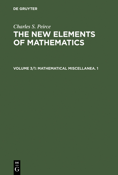Mathematical Miscellanea. 1 - Charles S. Peirce