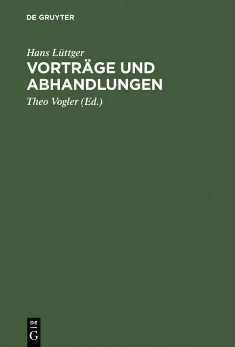 Vorträge und Abhandlungen - Hans Lüttger