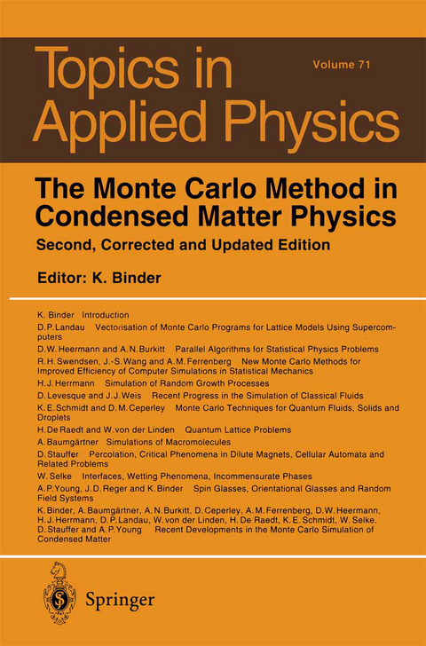 The Monte Carlo Method in Condensed Matter Physics - 