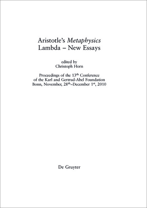 Aristotle's &quote;Metaphysics&quote; Lambda - New Essays - 