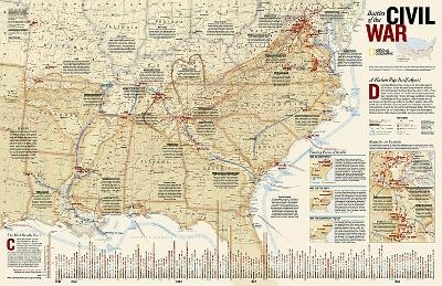 Battles of the Civil War, tubed - National Geographic Maps