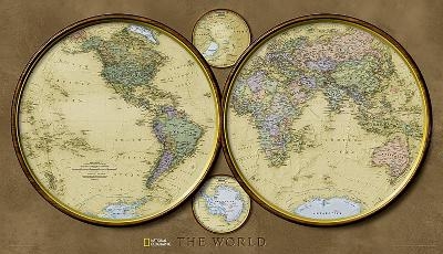 World Hemispheres, Laminated - National Geographic Maps