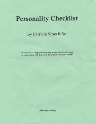 Personality Checklist - Patricia Mary Sims