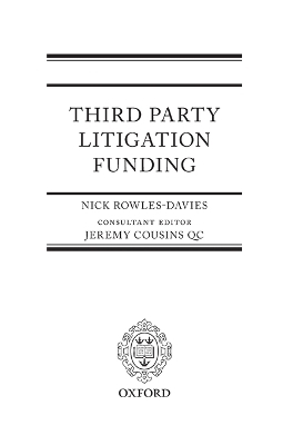 Third Party Litigation Funding - Nick Rowles-Davies