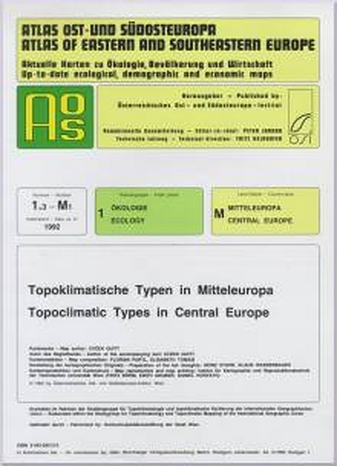 Atlas Ost- und Südosteuropa /Atlas of Eastern and Southeastern Europe.... / Nr 1: Ökologie /Ecology / Topoklimatische Typen in Mitteleuropa /Topoclimatic Types in Central Europe - Evžen Quitt