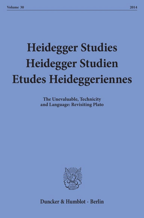 Heidegger Studies - Heidegger Studien - Etudes Heideggeriennes. - 