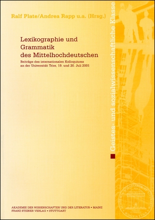 Lexikographie und Grammatik des Mittelhochdeutschen - Ralf Plate; Andrea Rapp