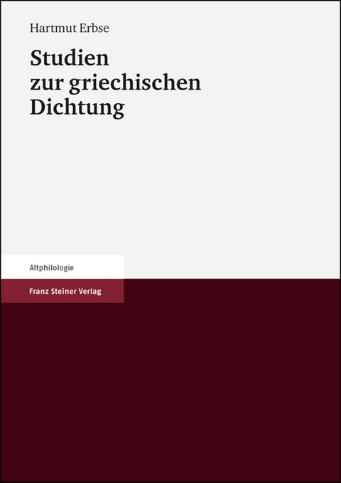 Studien zur griechischen Dichtung - Hartmut Erbse