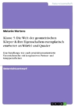 Die Welt der geometrischen KÃ¶rper & ihre Eigenschaften exemplarisch erarbeitet an WÃ¼rfel und Quader - Melanie Mertens