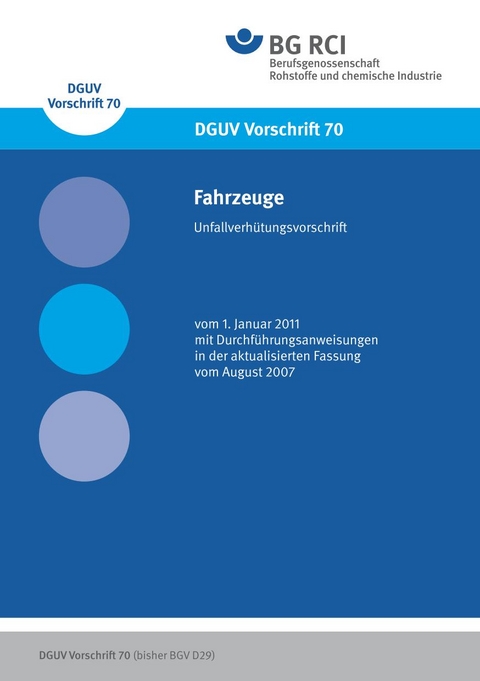 DGUV Vorschrift 70 - Fahrzeuge