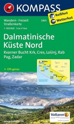 KOMPASS Wanderkarte Dalmatinische Küste Nord - 