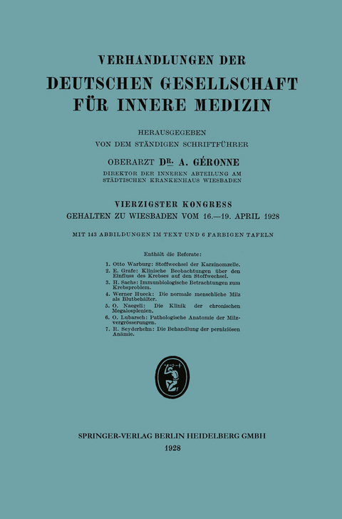 Verhandlungen der Deutschen Gesellschaft für Innere Medizin - 