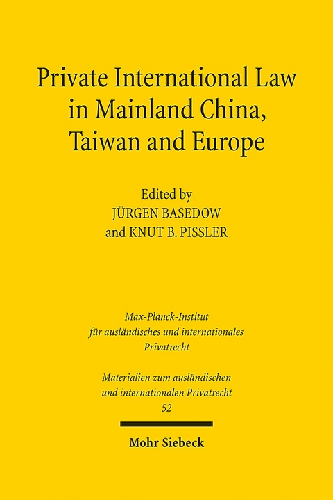 Private International Law in Mainland China, Taiwan and Europe - 