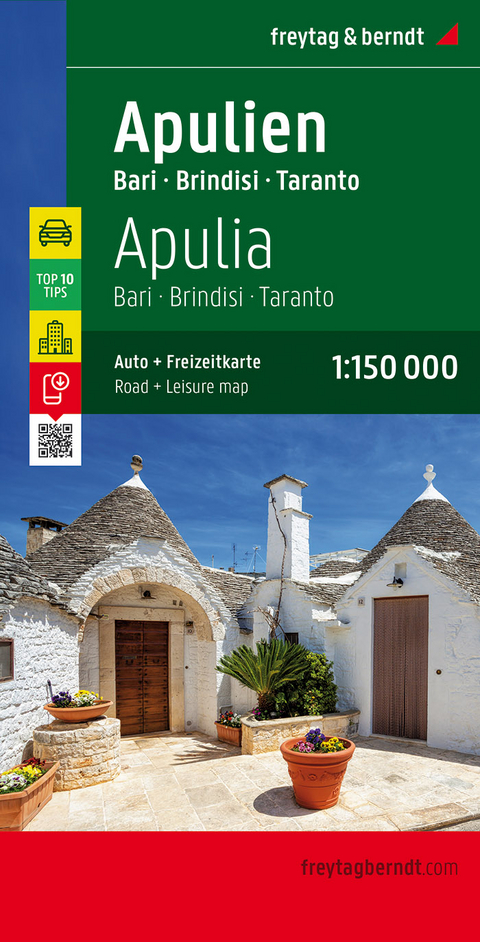 Apulien, Straßen- und Freizeitkarte 1:150.000, freytag & berndt