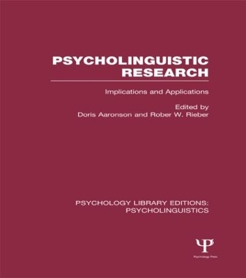 Psycholinguistic Research (PLE: Psycholinguistics) - 