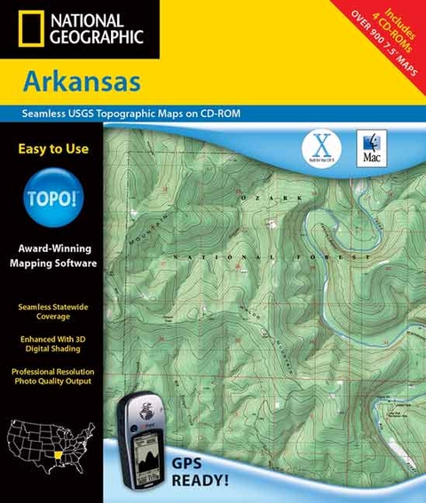 Arkansas - Topo! -  Geological Survey,  Rand McNally