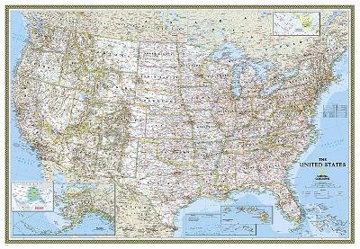 United States Classic, Enlarged Flat - National Geographic Maps