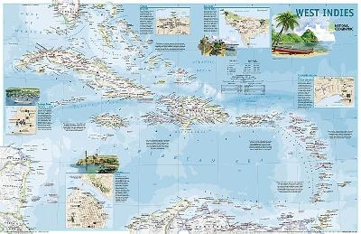 West Indies Traveler, 2 Sided Flat - National Geographic Maps