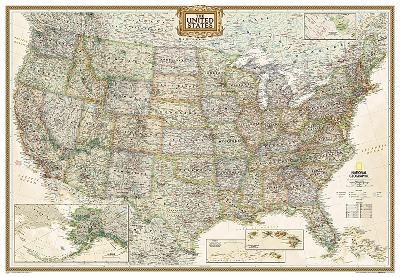 United States Executive, Enlarged &, Laminated - National Geographic Maps