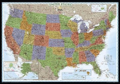 United States Decorator, Tubed - National Geographic Maps