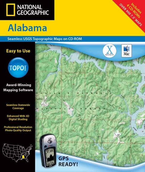 Alabama - Topo! -  Rand McNally