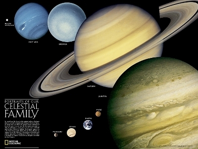 The Solar System, 2-sided Flat - National Geographic Maps