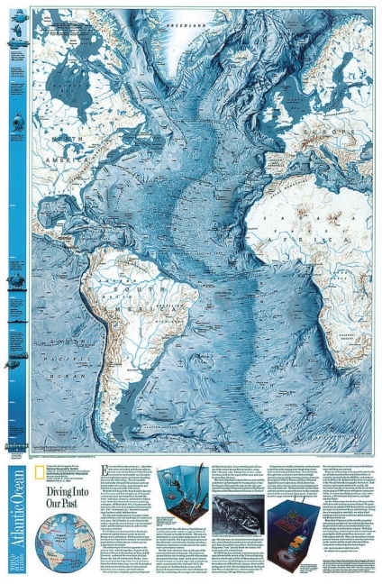 Atlantic Ocean Floor Map -  National Geographic Society