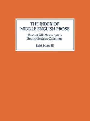 The Index of Middle English Prose - Ralph Hanna