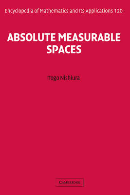 Absolute Measurable Spaces - Togo Nishiura