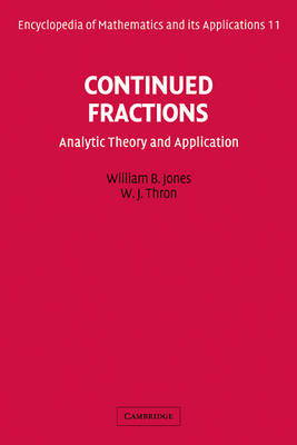 Continued Fractions - William B. Jones, W. J. Thron