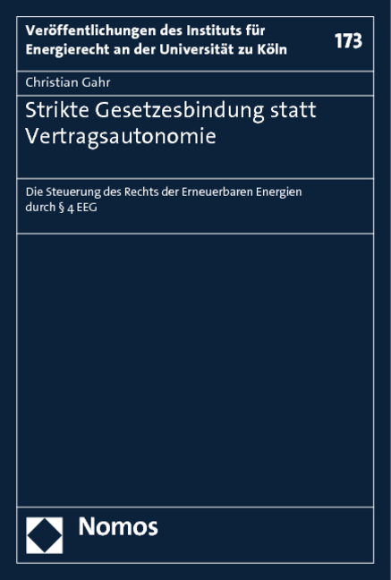 Strikte Gesetzesbindung statt Vertragsautonomie - Christian Gahr