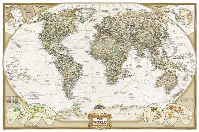 World Executive, Poster Size, Tubed - National Geographic Maps