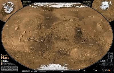 National Geographic: Destination Mars: 2 Sided Wall Map (31.25 X 20.25 Inches) - National Geographic Maps