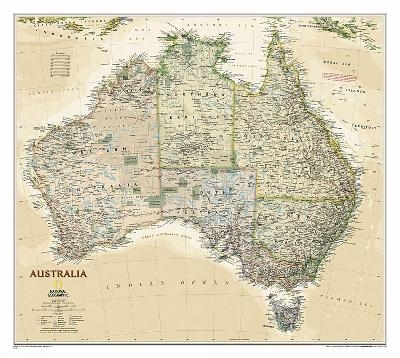 Australia Executive, Tubed - National Geographic Maps