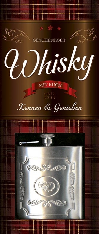 Whisky, Geschenkset mit Buch und Taschenflasche