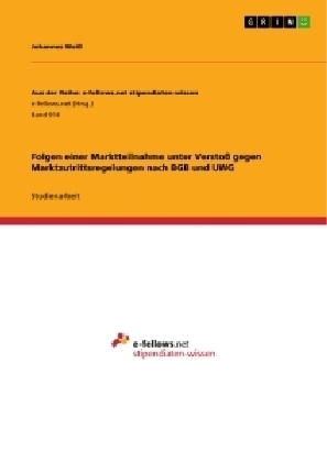 Folgen einer Marktteilnahme unter VerstoÃ gegen Marktzutrittsregelungen nach BGB und UWG - Johannes WeiÃ