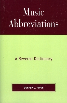 Music Abbreviations - Donald L. Hixon