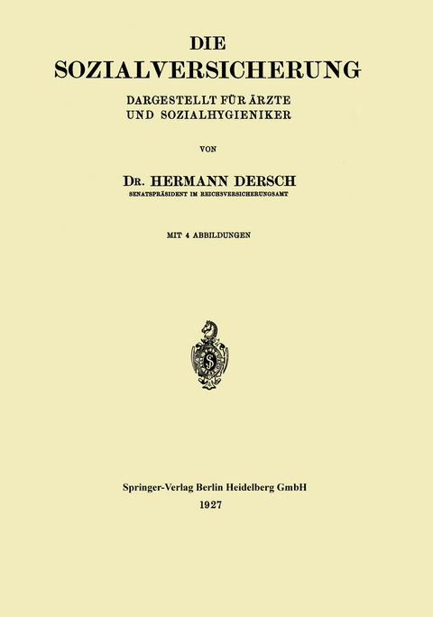 Die Sozialversicherung - Hermann Dersch