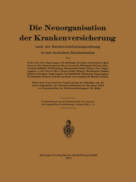 Die Neuorganisation der Krankenversicherung - Metz von Hoffmann