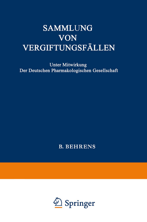 Sammlung von Vergiftungsfällen - Wieland Fühner