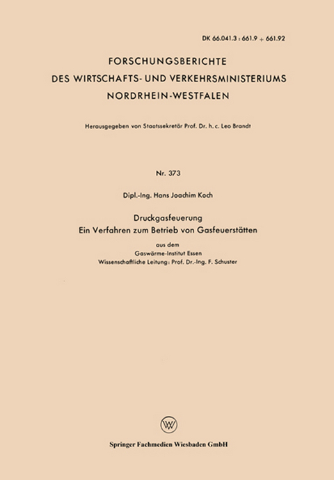 Druckgasfeuerung Ein Verfahren zum Betrieb von Gasfeuerstätten - Hans Joachim Koch