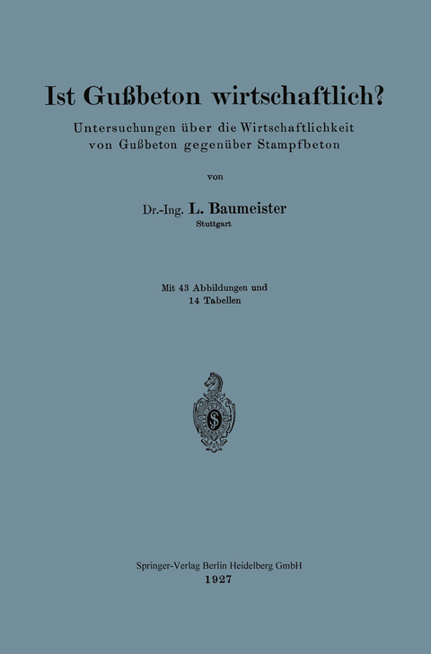 Ist Gußbeton wirtschaftlich? - Ludwig Baumeister