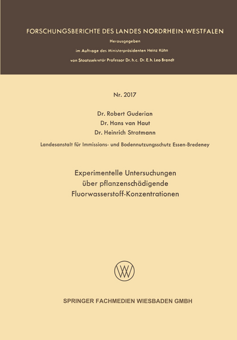 Experimentelle Untersuchungen über pflanzenschädigende Fluorwasserstoff-Konzentrationen - Robert Guderian