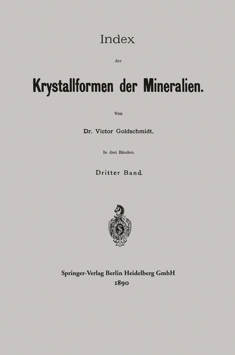 Index der Krystallformen der Mineralien - Victor Goldschmidt